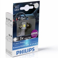 Автолампа светодиодная PHILIPS C5W FEST X-TREMEVISION LED 6000K 1W 30mm (2шт.)