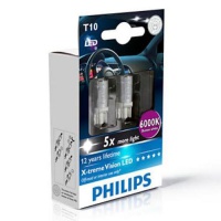 Автолампа светодиодная PHILIPS T10 W5W X-TREMEVISION LED 6000K 12V 1W (2шт.)